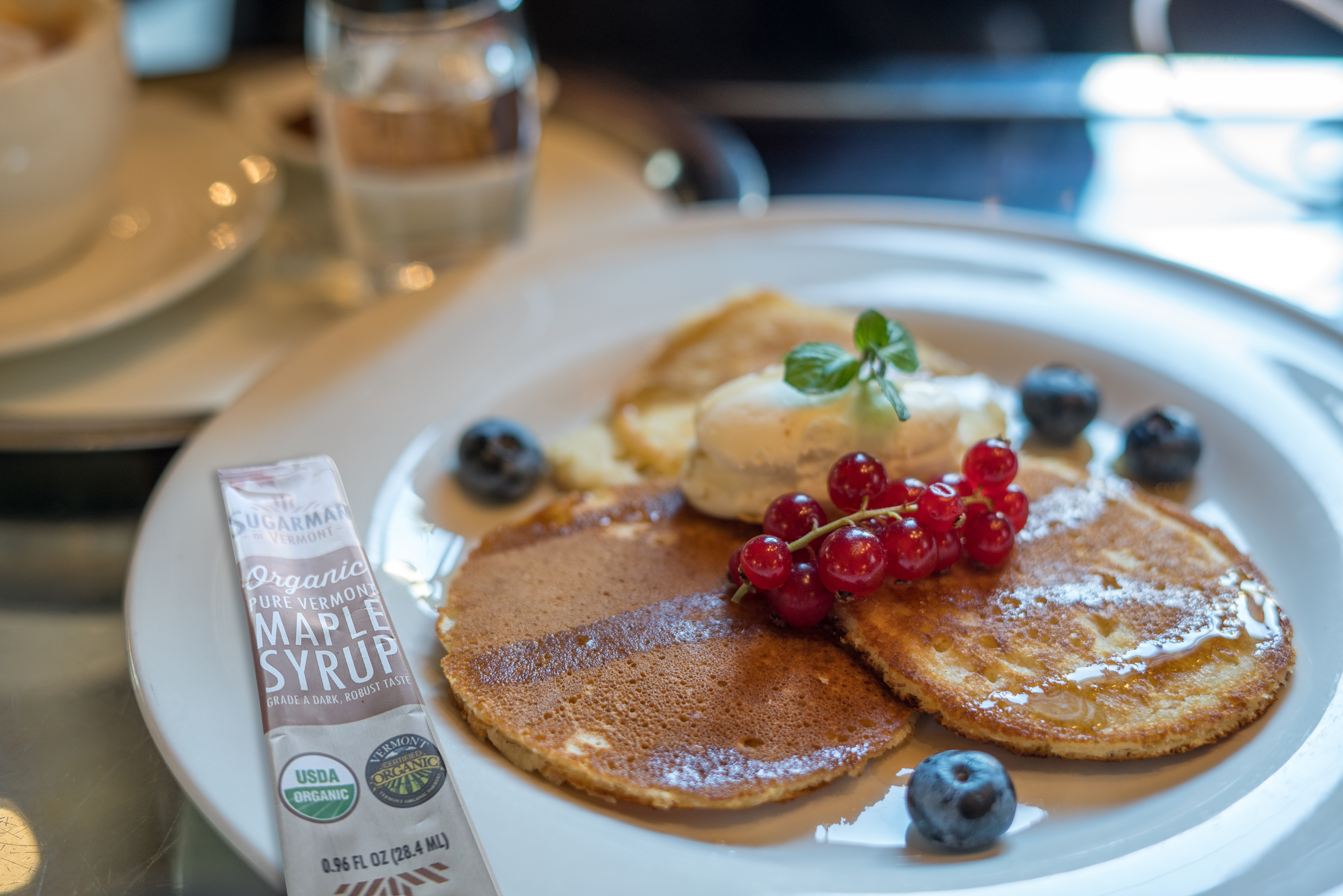Breakfast,With,Pancakes,With,Blueberries,And,Cream